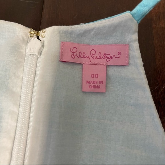 Lilly Pulitzer Annabelle Tank V Neck Women’s 00 Blue With White Lace Detail - Picture 2 of 6